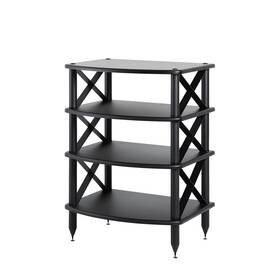 1pgvuxrk Pangea Audio Vulcan X-brace Four-shelf Rack Media Stand Black Demo