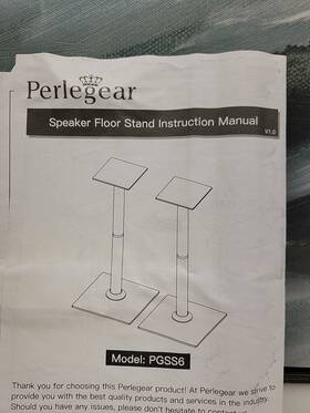 Pgss6 Perlegear Universal Speaker Stand- Bookshelf Stands Holds 22lbs