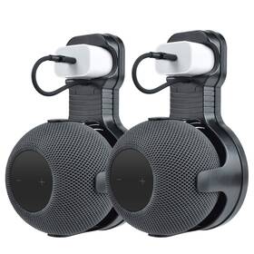 Petimeti 770773499119 2 Pack Wall Mount Holder For Homepod Mini Space-saving Cord Organizer Black