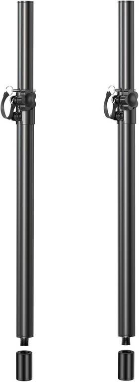 2p-amzj002fba-pole Qoope 2 In 1 Speaker Pole Mount For Subwoofer - Height Adjustable 132 Lb Capacity