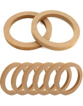 Dg31042 Qwork Wooden Speaker Spacer Rings 8 Pcs 6.5 Inch Car Mdf Ring Tweet