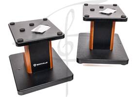 Rht6g Rockville Nice Rosewood/black Short Speaker Stands 9 Inch Tall