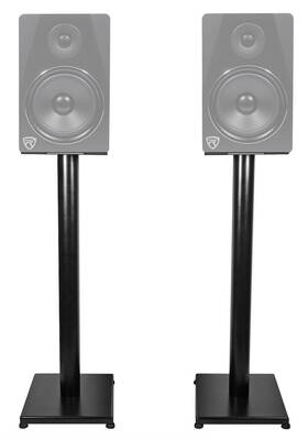 Rs29b-v2 Rockville Pair Rs29b 29 Inch Steel Bookshelf Speaker/studio Monitor Stands - Black