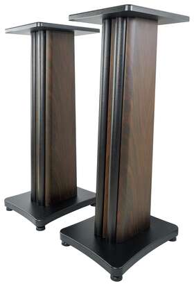 Ss28d Rockville 2 Dark Wood Grain 28 Inch Speaker Stands Fits Presonus Eris E4.5