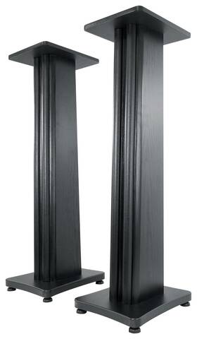 Ss36b-ob Rockville 2 Ss36b Premium Black Wood Grain 36 Inch Home Speaker Stands Up To 100lbs