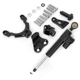 Rzm-m031 Rzmmotor Motorcycle Adjustable Steering Damper Stabilizer Buffer Control Bar All Black