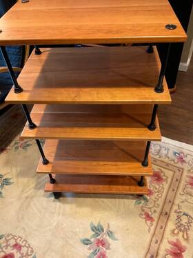 Sma5-che Salamander Archetype 5.0 5-shelf Audio Rack Real Cherry Wood With Casters