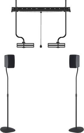 Sanus 313088560527 Adjustable Height Speaker Stand - Extends 28 Inch To 38 Holds Satellite And S