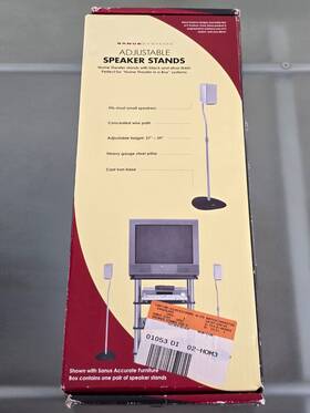 Htb7 Sanus Systems Adjustable Height Pair Speaker Stands Silver