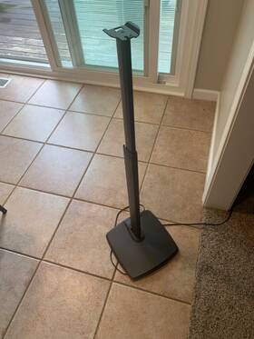 Osse1a1b2 Sanus Pair Of Black Adjustable Height Speaker Stands Made For Sonos Era 100