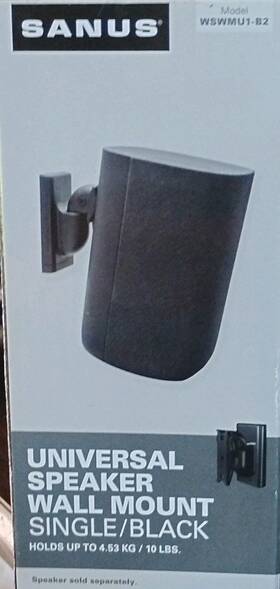 Wswmu1-b2 Sanus Universal Speaker Wall Mount Swivel Tilt Easy Installation Black