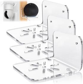 Slb02-4in-3p-clear Siprde Acrylic Small Wall Shelf Set Of 3 For Security Cameras Speakers Baby Mo