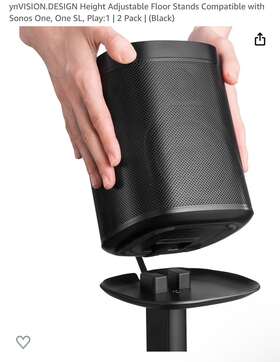 Yn-one-adj-bl-2 Sonos Ynvision 27.6 Inch - 50 Height Adjustable Floor Stands Black Set Of 2 Excellent