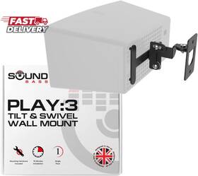 Sound Bass 744110444735 Play 3 Wall Mount Black Compatible With Sonos Adjustable Swi