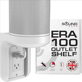 E100-ac-w Sound Bass Outlet Shelf Mount For Sonos Era 100 White Wall Ac Plug Holder