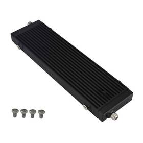 01egb051-55 Sports Universal Dual Pass Bar And Plate Oil Cooler Core 18.5 Inch X5.5 X1.58 Large Black