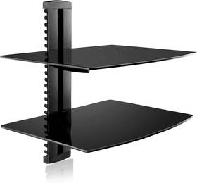 Suptek 726084856165 Speaker Mount Floating Glass Shelf Wall Bracket Dvd Players