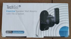 309503bk-5 Techsol 5 Pack Tss1-b Universal Satellite Speaker Black Wall Mount Fits Jvc Bose Logit