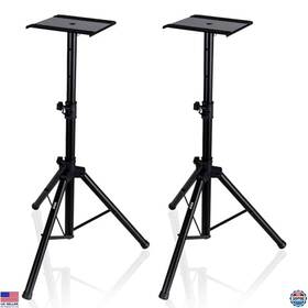 Pstnd32 Visit The Pyle Store Adjustable Speaker Stand Pair Dual Studio Monitor Tripod With Metal Base