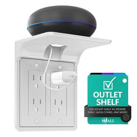 Wali 811278027558 Double Outlet Shelf Wall Holder Bathroom Duplex For Electric Toothbrush