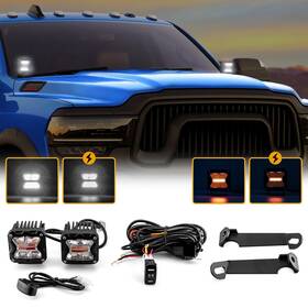 Da-71007 Weisen Hood Light Bar Mounting Bracket Kit With 3 Inch Pods Wiring Harne
