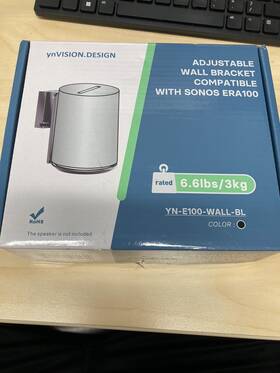 Ynvision.design 850014515454 New Adjustable Wall Mount Compatible With Sonos Era 100 Black Fast Ship