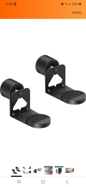 Ynvision.design 850014515751 Pair Adjustable Wall Mount Brackets Compatible With Sonos Era 100 And 300