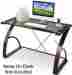Zl7500-01md Z-line Designs Stand Bentwood Main Desk Real Birch Wood Veneer Smoked Tempered Safety Glas 846158000789