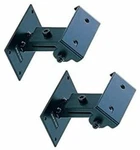 Pair Of Quik Lok QL-30E Steel Swivel Bookshelf Speaker Wall Mounts Black Lb.. Fixed Price $9.88.