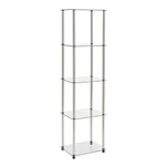 DESIGNS2GO Classic Glass Tier Tower 15.75" - Modern Media Storage Bookshelf Fo. Fixed Price $118.99.