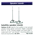 Optimus 40-2014 Satelite Speaker Stand New In Box Adjustable 1998. Fixed Price $90.00.