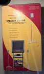 Sanus HTB4 Adjustable Speaker Stands Silver Finish Glass Base - 2 Count. Fixed Price $21.00.