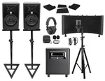 2 Jbl 306P Mkii 6" Studio Monitors+stands+subwoofer+headphones+mic+vocal Shield. Fixed Price $898.80.