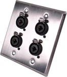 Speakers Stainless Steel Wall Plate - 2 Gang With Xlr And 1/4 Inch Combo Conne. Fixed Price $53.05.