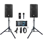 Proreck 1800W 10" System Dj Party Speakers W/ 4-CH Powered Mixer Stands Mic. Fixed Price $309.99.