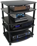 Rockville Flx Black Adjustable Height 5 Shelf Home Theater A/v Audio Rack Stand. Fixed Price $184.95.