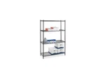 Lorell Starter Shelving Unit SHELVES/4 Posts 48"X24"X72" Black 69140. Fixed Price $287.99.