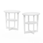 Furinno Jaya Oval End Table, Set Of Two, White, 15.60 X 18.90 19.50. Fixed Price $42.95.