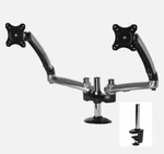 LCT62OAD Dual Monitor Stand UP-29" With Clamp Mounting For Two Pc Desk Screens. Fixed Price $64.99.