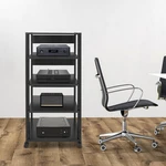 5-TIER Media Stand Rack Black Tall Heavy Duty Audio-video 17KG. Fixed Price $143.07.