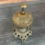 Hotel Desk Bell On Stand Solid Brass With Butterfly Engraving Antique Finish. Fixed Price $43.99.