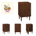 Furniture Everett Mid-century Modern Record Player Stand, Mahogany. Fixed Price $161.99.