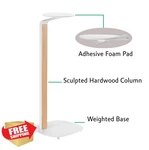 Ynvision.design Wood Metal Speaker Stands Pair 30.75" White Beech. Fixed Price $186.99.