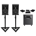 (2) Jbl 305P Mkii 5" Studio Monitors+stands+pads+powered Subwoofer. Fixed Price $673.85.