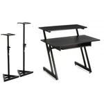 On-stage WS7500 Workstation Desk In Black With SMS6000-P Studio Monitor Stands. Fixed Price $419.98.