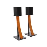 Eximus One Pair Fixed Height Universal Speaker Floor Stands With Real Wood - .... Fixed Price $181.25.