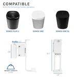 Vivo White Dual Wall Speaker Mount Designed For Sonos Play 1 Brackets (2 Pack). Fixed Price $19.99.