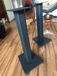 Minty! Elac LS80 Speaker Stands. Metal. Fillable. 23 5/8" Tall. Matte Gray.. Fixed Price $400.00.