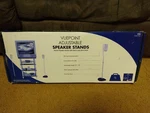 Sanus Vuepoint Htbs Adjustable Speaker Stands - Silver With Black Base Nib. Fixed Price $25.00.