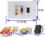 Zdycgtime 3RCA+HDMI+VGA Wall Plate White Audio Video Outlet. Fixed Price $20.00.